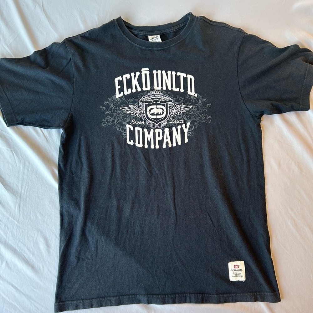 Ecko Unlimited Men's Dark Tee with White Logo